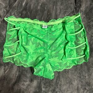 Neon green lace shorts, underwear